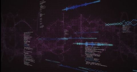 Digital Data Streams with Abstract Purple Wave Background - Download Free Stock Images Pikwizard.com