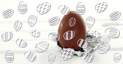 Chocolate Easter Egg Decorated with Artful Pattern Shells