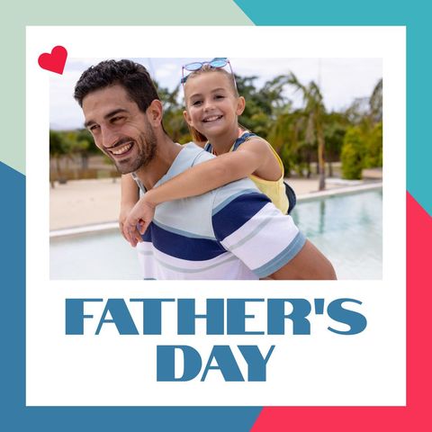 Joyful Father's Day Celebration with Father and Daughter - Download Free Stock Templates Pikwizard.com