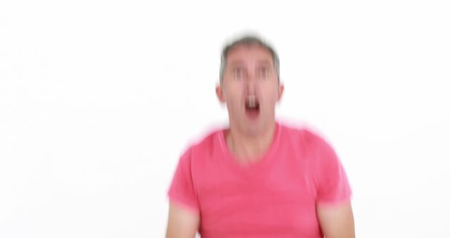 Man in Pink Shirt Expressing Shock and Surprise - Download Free Stock Images Pikwizard.com