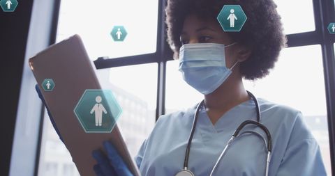 Healthcare Professional Interacting with Digital Interface Technology