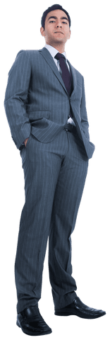 Serious Asian Businessman Isolated on Transparent Background