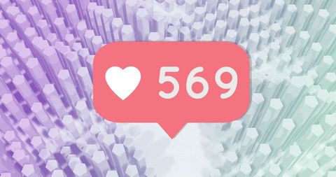 3D Social Media Like Icon Over Geometric Pattern Background - Download Free Stock Images Pikwizard.com