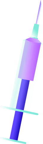 Digital medical syringe illustration on transparent background