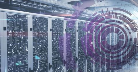 Futuristic Data Center With Digital Loading Interfaces - Download Free Stock Images Pikwizard.com