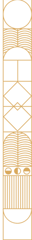 Luxury transparent ornamented panel with geometric gold motifs