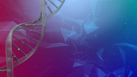 Digital DNA Strand with Network Background in Blue Transition