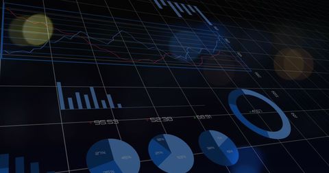 Futuristic Data Analytics Display with Dynamic Graphs and Charts - Download Free Stock Images Pikwizard.com