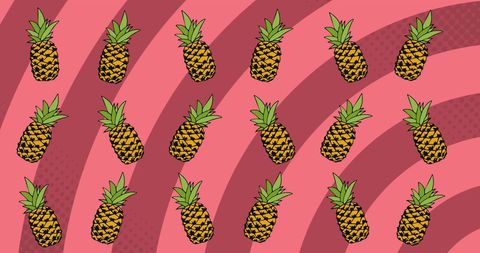 Colorful Pineapple Pattern on Vibrant Pink Background - Download Free Stock Images Pikwizard.com