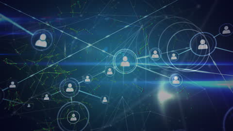 Global Digital Connections Network Structure Blue Background