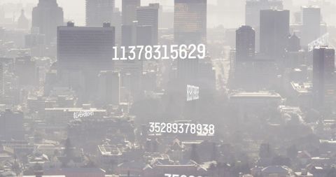 Digital Data Over Cityscape Representing Global Finance - Download Free Stock Images Pikwizard.com