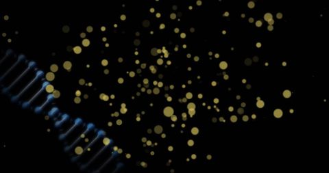 Innovative Technology Concept with DNA Strand and Abstract Particles