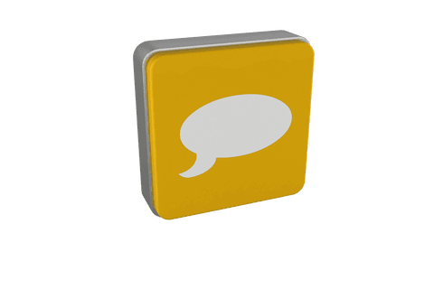 yellow 3d icon with speech bubble on transparent background - Download Free Stock Videos Pikwizard.com
