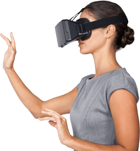 Young Woman Using Transparent Virtual Reality Glasses - Download Free Stock Videos Pikwizard.com