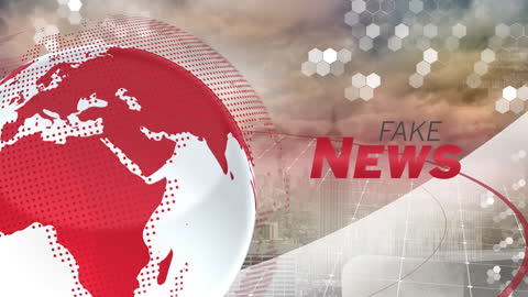 Concept of Fake News Against Global Technology Background