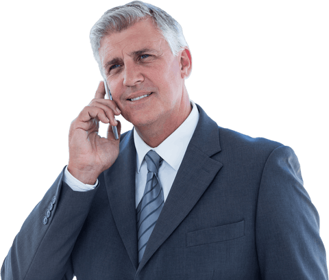 confident businessman having phone call transparent background - Download Free Stock Videos Pikwizard.com