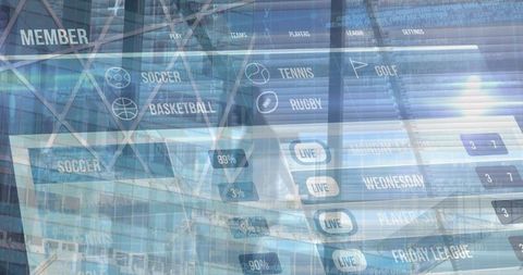 Digital Data Interface Displayed in Office Environment