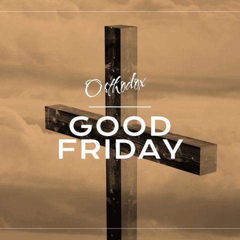 orthodox good friday text with wooden cross background - Download Free Stock Templates Pikwizard.com