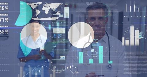 global medicine database interface with diverse medical professionals - Download Free Stock Images Pikwizard.com