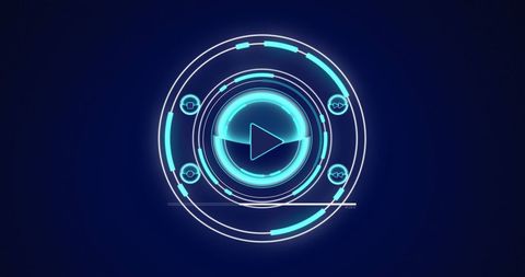 futuristic digital interface with play button - Download Free Stock Images Pikwizard.com