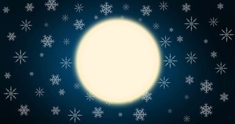 Orthodox christmas moon and snowflakes