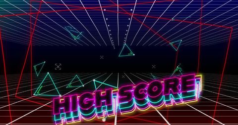 Retro Video Game Achievement High Score Graphic