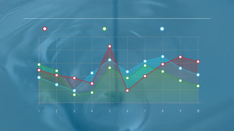 Abstract Graph Overlay with Shimmering Fluid Background