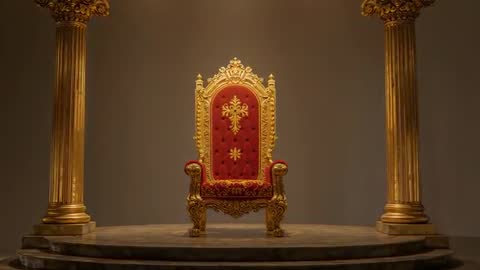 Luxurious Golden Throne in Elegant Architectural Setting