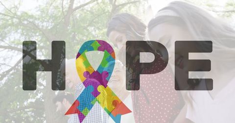 Three-Generational Family United in Hope for Autism Awareness - Download Free Stock Images Pikwizard.com