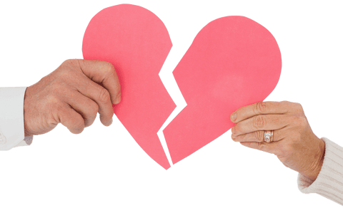 couple holding broken paper heart transparent background - Download Free Stock Videos Pikwizard.com
