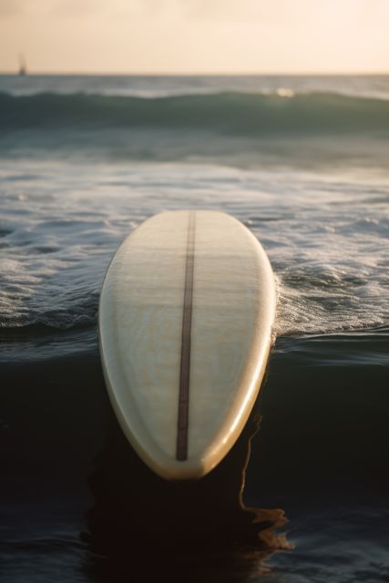 White surfboard lying on beach at sunset, created using generative ai technology - Download Free Stock Photos Pikwizard.com