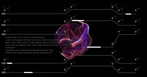 Neon pulsating data mesh inflating and reshaping with holographic hud sliders and code overlay