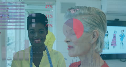 Fashion Designers with Data Overlay in Creative Studio