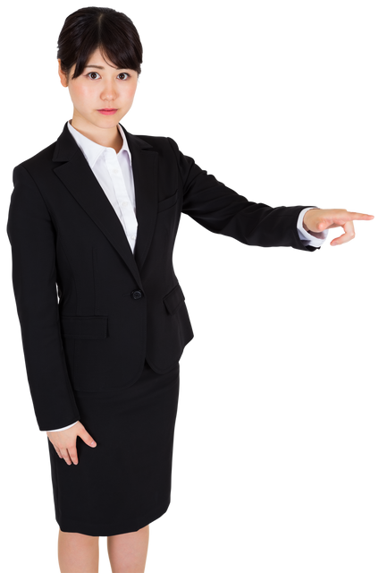 Asian Business Professional Pointing on Transparent Background - Download Free Stock Videos Pikwizard.com