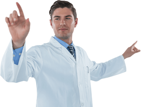 male doctor engaging with transparent digital interface - Download Free Stock Videos Pikwizard.com