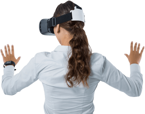 Female Executive Engaging With Transparent Virtual Reality Interface - Download Free Stock Videos Pikwizard.com