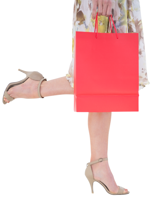 Woman's Legs Holding Red Shopping Bag on Transparent Background - Download Free Stock Videos Pikwizard.com