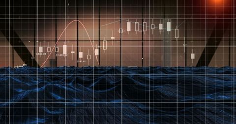 Abstract Digital Wave with Financial Data Visualization - Download Free Stock Images Pikwizard.com