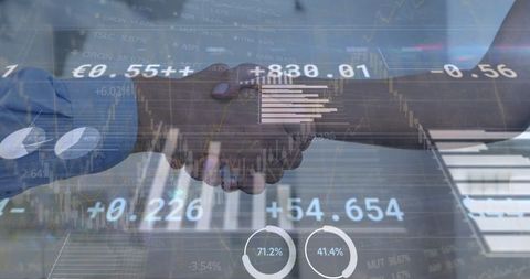 Business collaboration and financial analysis conceptual image