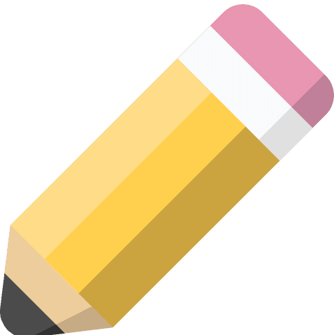 Digital yellow pencil illustration on transparent background