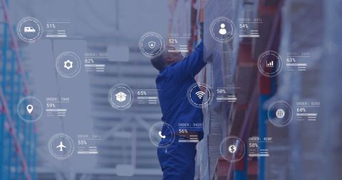 Warehouse Efficiency: Integrating Data and Worker Interaction - Download Free Stock Images Pikwizard.com