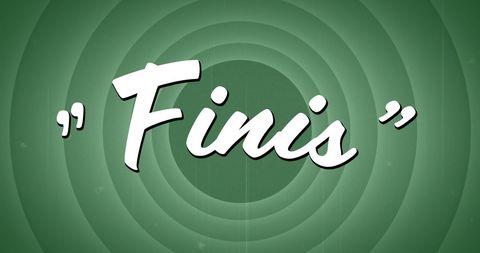 Retro Cinematic Finis Text on Green Circles - Download Free Stock Images Pikwizard.com