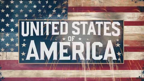 Digital Artwork of USA Text Over Distressed Flag with Fireworks