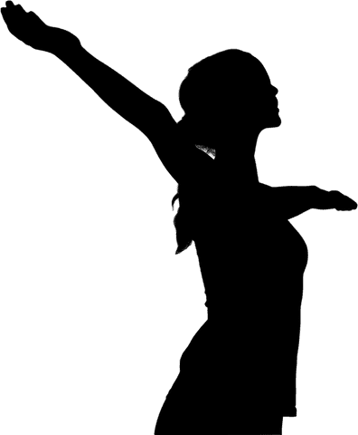Yoga pose silhouette with transparent background