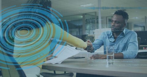 Business Professionals Engaging with Digital Data Overlay - Download Free Stock Images Pikwizard.com
