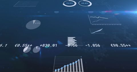 Dynamic Financial Data with Graphs and Numbers Analytics - Download Free Stock Images Pikwizard.com