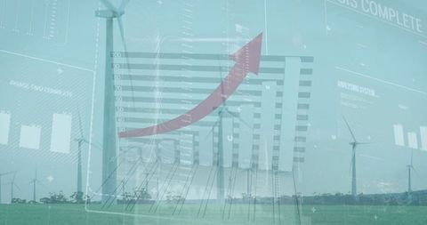 Rising renewable energy usage amidst wind turbine operations