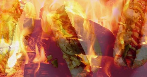 Grilled sausage buns ablaze with savory flavors