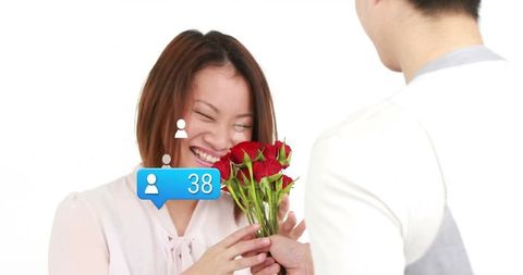 Presenting Roses with Digital Social Media Notification