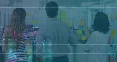 Team Engaging in Collaborative Office Brainstorming Session